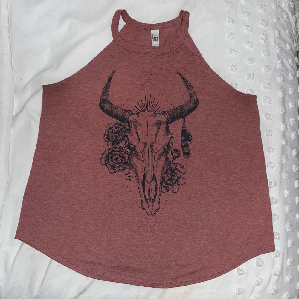 Pink Halter High Neck Tank Top
